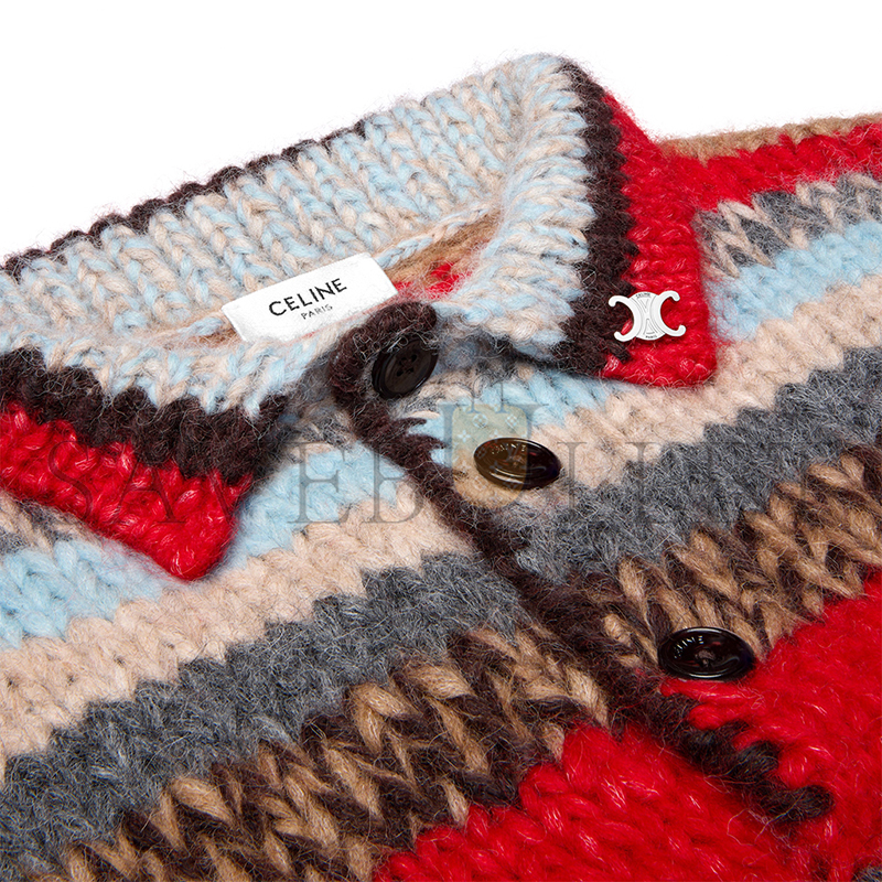 CELINE POLO SWEATER IN MOULINE ALPACA AND WOOL RY0QH2V08.GDR9